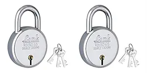 Link Locks Round 65MM_Double Locking Technology (Silver, Pack of 1+1=2).