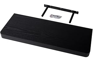 Velano - Bücherregal Wand - Wandregal 60x24 cm - Regal Wand - Schweberegal - Hängeregal - Regalbrett - Schwarz Holz - Küchenregal - Bücherregal Kinder - Deko Wohnzimmer - Gewürzregal