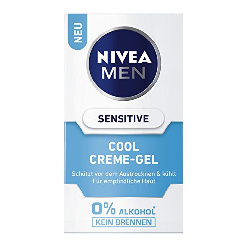NIVEA Men, Kühlendes Creme-Gel für Männer, 50 ml Spender, Sensitive Cool, 0% Alkohol