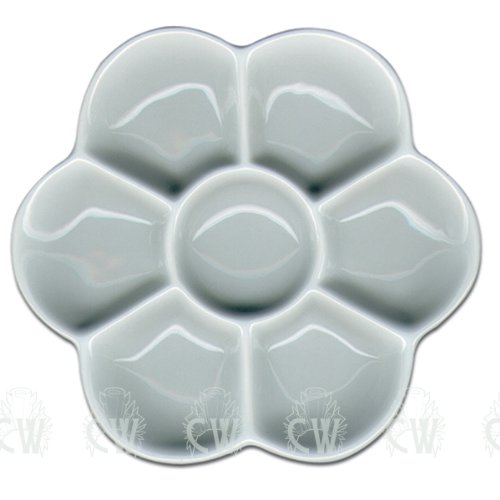 Curtisward - Paleta clásica para artistas, de porcelana con forma de margarita