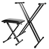 Soporte para teclado, regulable a 5 alturas, Modelo de doble barras