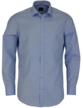 VENTI Slim Fit Hemd Langarm New Kent Kragen Popeline hellblau