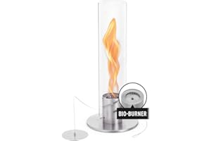 ‎HÖFATS höfats - Spin 900 Silver Model with Extended Burning Time Thanks to Innovative Burning Technology - Liquid Bioethanol Fireplace, Stainless Steel Table Fire, Warming Table Fireplace for Indoor and