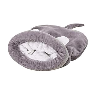 Joyfeel buy – Saco de Dormir para Gatos, cálido y cómodo, de Forro Polar para Gatos, Perros o Gatos, Color Gris