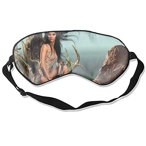 Preisvergleich Produktbild Schlafmaske, Schlafmaske, Set Fantasy Frauen Warrior Augenschutz für Frauen Herren Komfort Tiefenaugenmasken Beste Leichter Nachtschatten Blinder Reise Flugzeug (Fantasy Women Warrior)