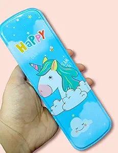 Tera13 Multicolor Unicorn Printed Metal Pencil Box for Kids Girls Return Gift Birthday Party (Assorted) (1 Piece)