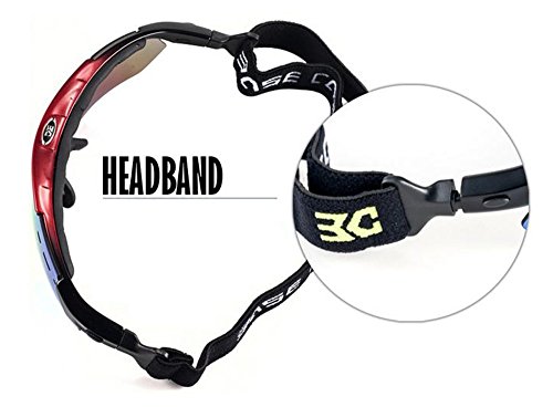 Dayiss Radbrille 6 Wechselgläser Fahrradbrille Sonnenbrille Schutzbrille Fluoreszenz Brille verspiegelt Sportbrille UV400 BIKE Glasses + Gürteltasche - 3