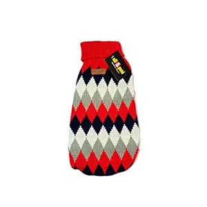 All4pets Dog High-Neck Zigzag Pattern Cardigan-Medium