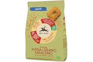 4 X 250 GR FROLLINI ALCE NERO - BISCOTTI DI AVENA E GRANO SARACENO - PRODOTTO BIOLOGICO