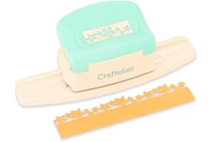 Craftelier - Perforatrice a Leva per Realizzare Bordi Decorativi a Stella Fustellati su Carta e Cartoncino Appositamente per Scrapbooking | Dimensioni Circa 15 x 5,02 x 5,02 cm