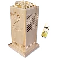 Original - Zirben-Duftsäule mit gefrästem Zirben-Z - inkl. 10ml BIO-Zirbenöl - ein 100%iges BIO-Naturprodukt | Zirbenkamin | Zirbenwürfel | Zirbenlüfter | Zirbe