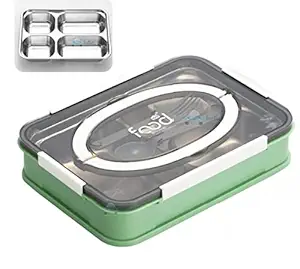 FunBlast Insulated Lunch Box for Kids ? 4 Compartment Leak-Proof Insulated Lunch Box Stainless Steel Tiffin Box for Boys, Girls, School, Lunch Boxes for Office Men/Women ? 1100 ML