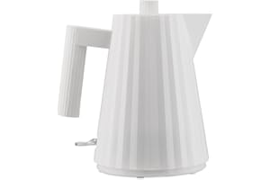 Alessi Plissé MDL06/1 W - Bollitore Elettrico di Design, in Resina Termoplastica, Presa Europea 2400W, 100cl, Bianco