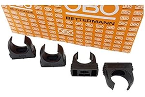 OBO Bettermann M20 - Abrazadera para tubos (30 unidades, 20 mm, 30 unidades), color negro