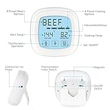 AMIR Grillthermometer, Bratenthermometer Digital, BBQ Grill Thermometer, Touchscreen Ofenthermometer mit Zeitmesser, 8 voreingestellten Temperaturen und Sonden für das Indoor/Outdoor Grill, Backofen - 