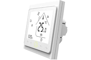 MOES Inteligentny termostat pokojowy Wi-Fi do ogrzewania podłogowego 5 A, regulator temperatury WiFi, wymagany jest WiFi 2,4 GHz i przewód neutralny, kompatybilny z aplikacją Smart Life/Tuya, Alexa i