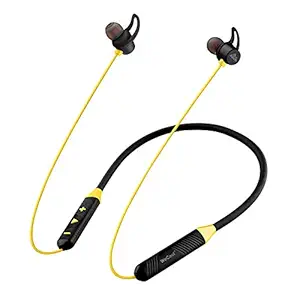 WeCool N1 Wireless Earphones with Dynamic Drivers for Immersive Music Experience, IPX5 Sweatproof, 12 Hours Playtime, Flexible Bluetooth Neckband Headphones (Yellow)