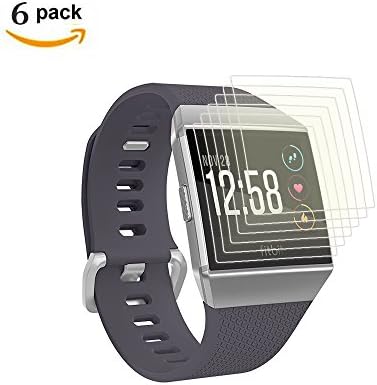 Airven 6-Pack HD Clear Anti-Bubble Film Screen Protector for Fitbit Ionic , Full Coverage and Anti Scratch (Newest Version )