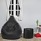Dr Smith Filled Bean Bag with Footstool (XXL) Size Black