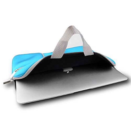 HASESS Multifunktionale Reißverschluss Aktentasche Handtasche Hülle Tasche Abdeckung Case für Alle 13-Zoll Macbook Air Macbook Pro 13″ und Universal Notebook 13 Zoll – Blau - 3