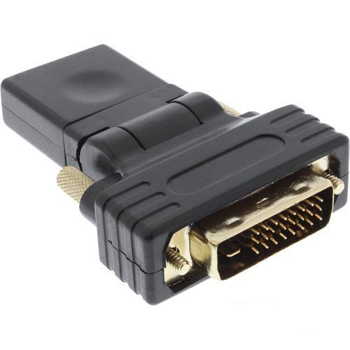 InLine 17660W (HDMI Buchse-auf-DVI Stecker Adapter (flexibler Winkel, vergoldete Kontakte, 4K2K kompatibel)