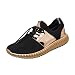Produktbild Ansenesna Sneaker Herren Damen Low Flach Elastisch Atmungsaktiv Freizeitschuhe Zum Schnürung Unisex Für Outdoor Trekking (39, Gold)
