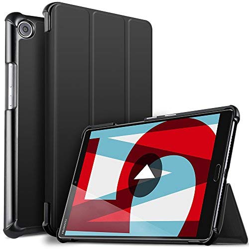 ELTD Funda Carcasa para Huawei MediaPad M5 8.4, Cuero PU Smart Case Cover con Stand Función para Huawei MediaPad M5 8.4 Pulgadas 2018 Tablet, (Negro)