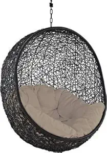 Airwing Single Seater Heavy Iron Hanging Egg Swing Lounge Chair with Tufted Soft Deep Cushion Backyard Relax for Indoor, Outdoor, Balcony, Deck, Patio, Home & Garden