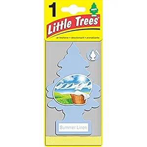 LITTLE TREES Car Air Freshener | Hanging Paper Tree for Home or Car | Summer Linen