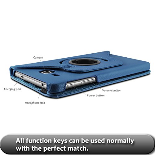 Infiland Samsung Galaxy Tab A 7.0 Hülle Case – PU Ledertasche lederhülle 360° Drehbarer Stand Cover Case Schutzhülle Tasche Etui für Samsung Galaxy Tab A 7.0 17,8 cm SM-T280 (7 Zoll)Tablet-PC(Dunkleblau) - 6