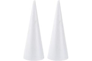 ERINGOGO 2 Pezzi Coni di Schiuma per Fai- Da- Te E Mestieri Coni di Schiuma in Polistirolo Bianco da 4. 7X12 Pollici in Polistirolo Coni di Alberi di Natale per Decorazione di Natale