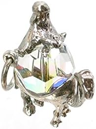 Vintage Finished Sterling Silver 925 & Crystal Set Wiseman On Camel Charm V645