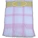 BabyPrem Baby Large Soft White Acrylic Check Shawl Blanket 122 x 122cm PINK