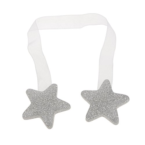 MagiDeal Ein Paar Magnet Raffhalter Vorhang Clip für Wohnzimmer Vorhang Gardine , Stern Form – Silber - 4