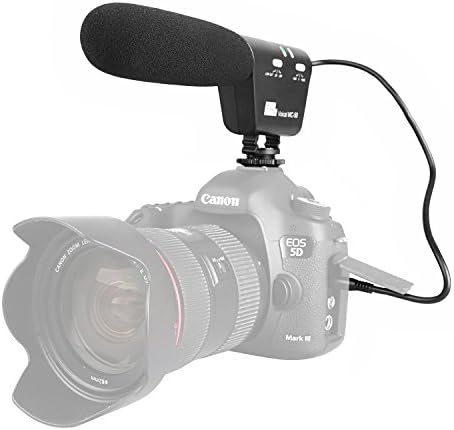 sutefoto Interview Microphone Camera Microphone Stereo Shotgun Video Mic with Shock-Mount Compatible for Canon Nikon DSLR Camera DV Camcorder(Need 3.5mm Interface)