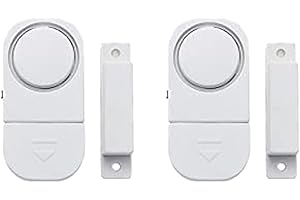 DAKEXIONG 2 Sensores de Alarma para Puertas y Ventanas, Sistema de Seguridad Inalámbrico con Batería - Alarma para Hogar con Avisador Sonoro, Fácil Instalación (2 PCs)