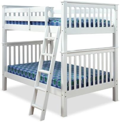 4'0 OVER 4'0 MALVERN BUNK BED IN WHITE WITH 2 SPRING FLEX MATTRESSES