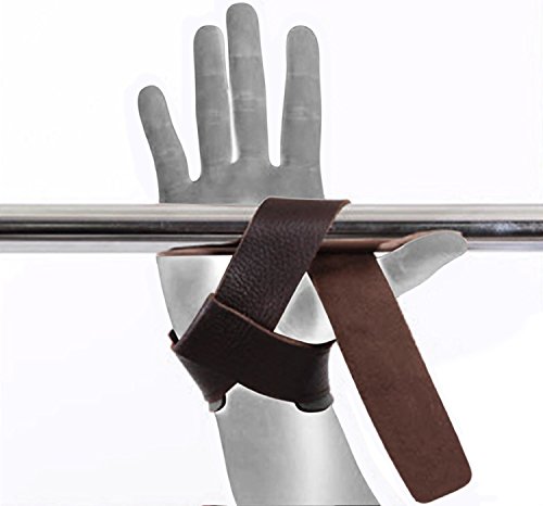 RDX Leder Zughilfen Bodybuilding Handgelenkbandage Krafttraining Fitness Gewichtheben Klimmzughaken Straps - 5