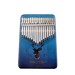 Molioon 17 Keys Kalimba Mahogany Body Thumb Piano solid wood mbira keyboard instrument with Tune Hammer, Cloth Bag, Sticker