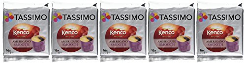 TASSIMO Americano Smooth (Pack of 5, Total of 80 Capsules)