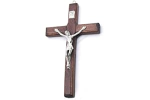 Bemvp Crucifijo De Pared Cruz De Madera Católica Colgante Jesús Cruces Vintage Oración Colgante
