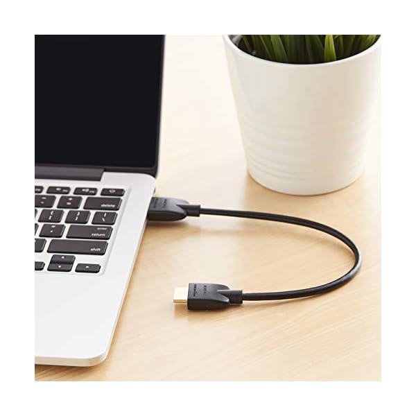 AmazonBasics - Cable HDMI flexible, de 0,3 m + Soporte ajustable para monitor - Image 3