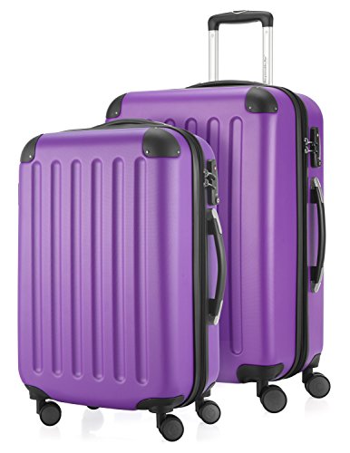 HAUPTSTADTKOFFER - Spree - Equipaje de Mano 55cm + Trolley 65 cm, Morado