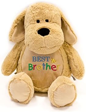 Personalised Large Zippie Dog, Gift for Children, Cute Personalised Soft Toy (Best Brother)