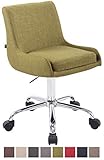 CLP Tabouret De Travail Club Tissu I Chaise De Travail Réglable en Hauteur Et Pivotante I Chaise De Bureau Ergonomique avec Roulette Vert