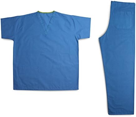 MHW THEATRE/MEDICAL SCRUB SUITS (TUNIC & TROUSERS) BRAND - 50:50 POLYCOTTON - AVAILABLE IN CEIL BLUE AND GREEN - VARIETY OF SIZES INCLUDING EXTRA SMALL AND EXTRA LARGE SIZES -
