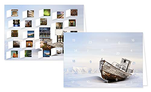 Download RASW079 Lot de 2 cartes calendrier de l'Avent avec enveloppe de haute qualité 12,5 x 18,5 cm