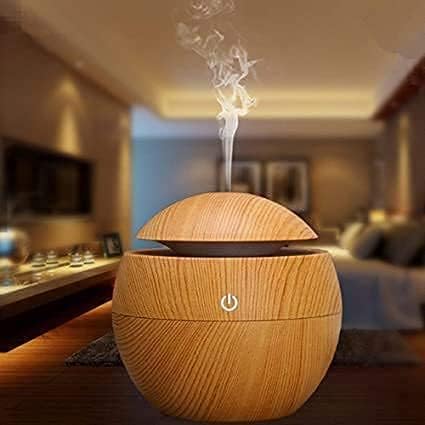 Larrito Wooden Cool Mist Humidifiers Essential Oil Diffuser Aroma Air Humidifier with Colorful Change for Car, Office, Babies