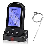 【DRAHTLOSE TIMER- UND ALARMFUNKTION】 Müssen Sie Ihren Grill oder Raucher während eines langen Garvorgangs auf einer bestimmten Temperatur halten? Machen Sie sich keine Sorgen, wenn Ihr Raucher jemals Ihren eingestellten Grillbereich überschreitet oder unterschreitet. Mit diesem Thermometer mit Zeitauf- und -abzählfunktion erhalten Sie einen ALARM! Dieser großartige Kochassistent hilft Ihnen bei der Überwachung Ihres Essens und informiert Sie, sobald das Essen fertig ist