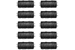 WESTOCK WE-STOCK Set di 10 Rocchetti di Filo da Cucito in Poliestere 100% - Colore Nero- 50 Metri Ciascuno